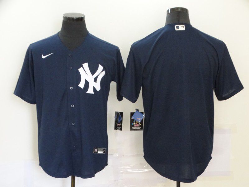Men New York Yankees Blank Blue 2020 MLB Game Jerseys